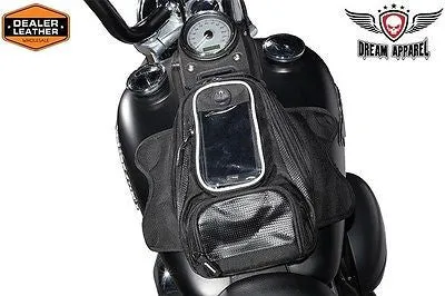 MOTORCYCL TEXTILE MGANETIC TANK BAG W/CLEAR WINDOW FOR GPS W/RAIN COVER INCLUDED
