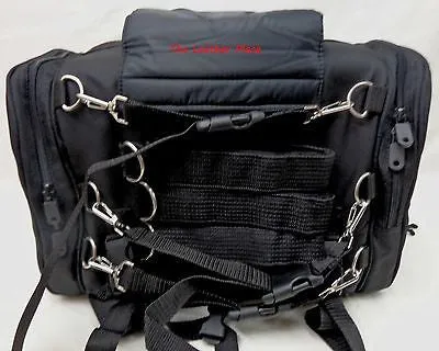 MOTORCYCLE NYLON RACK SISSY T BAR BAG TRAVEL PLAIN LUGGAGE NEW BLACK