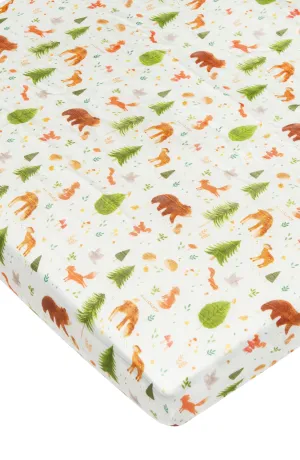 Muslin Fitted Crib Sheet - Forest Friends