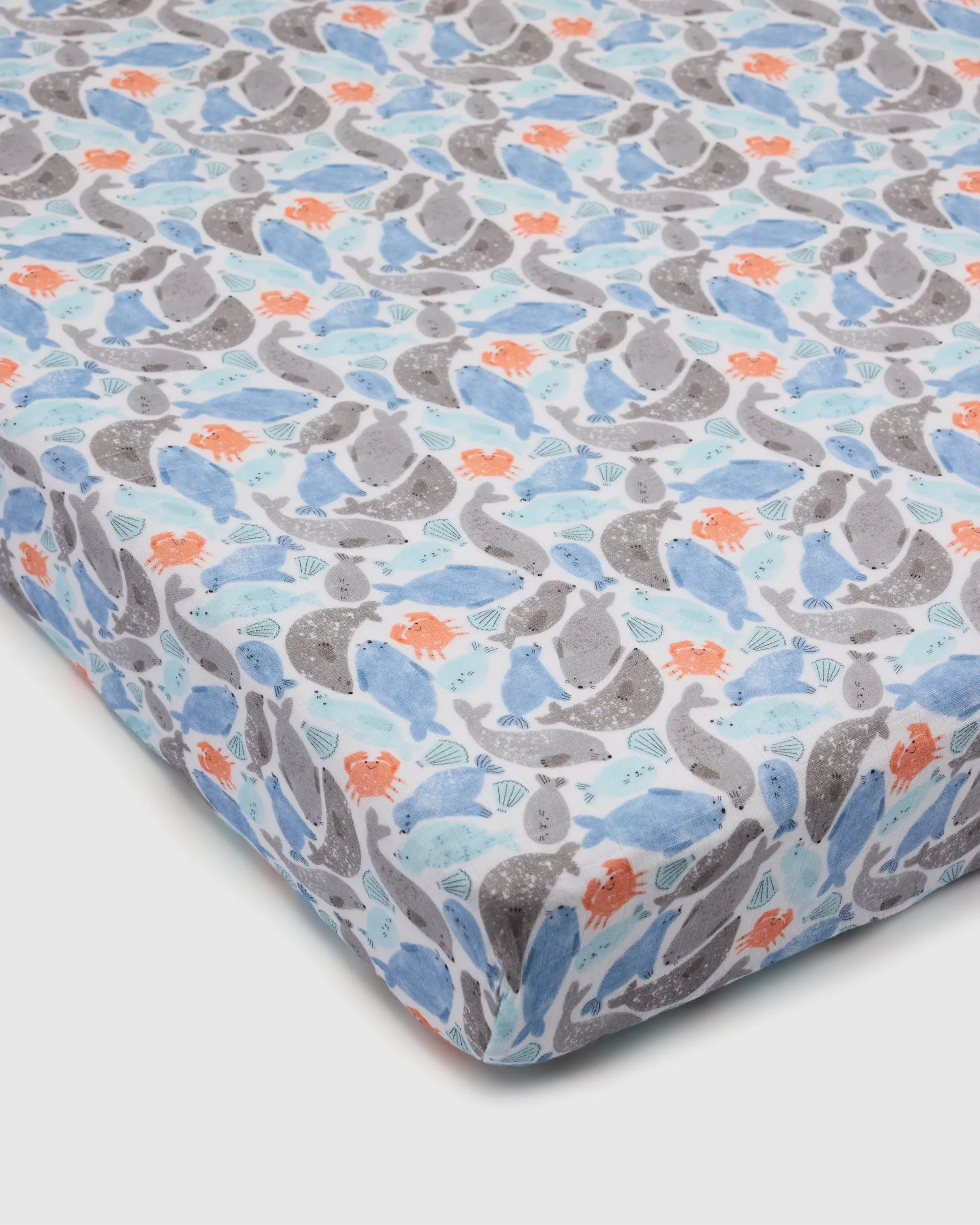 Muslin Fitted Crib Sheet - Silly Seals