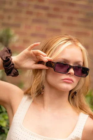 Narrow Blocky Rectangle Sunglasses