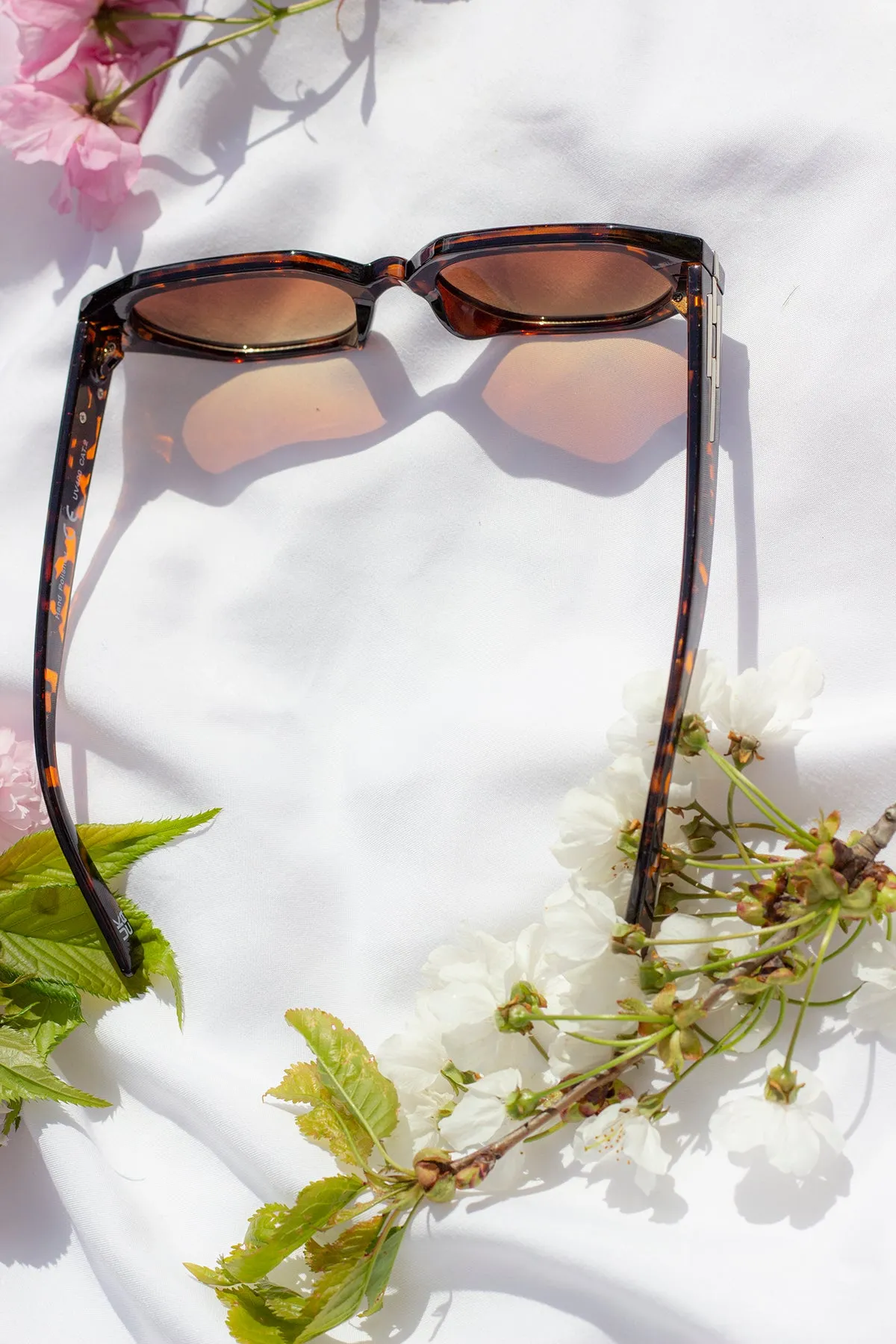 Narrow Hexagon Sunglasses with Metal Detail