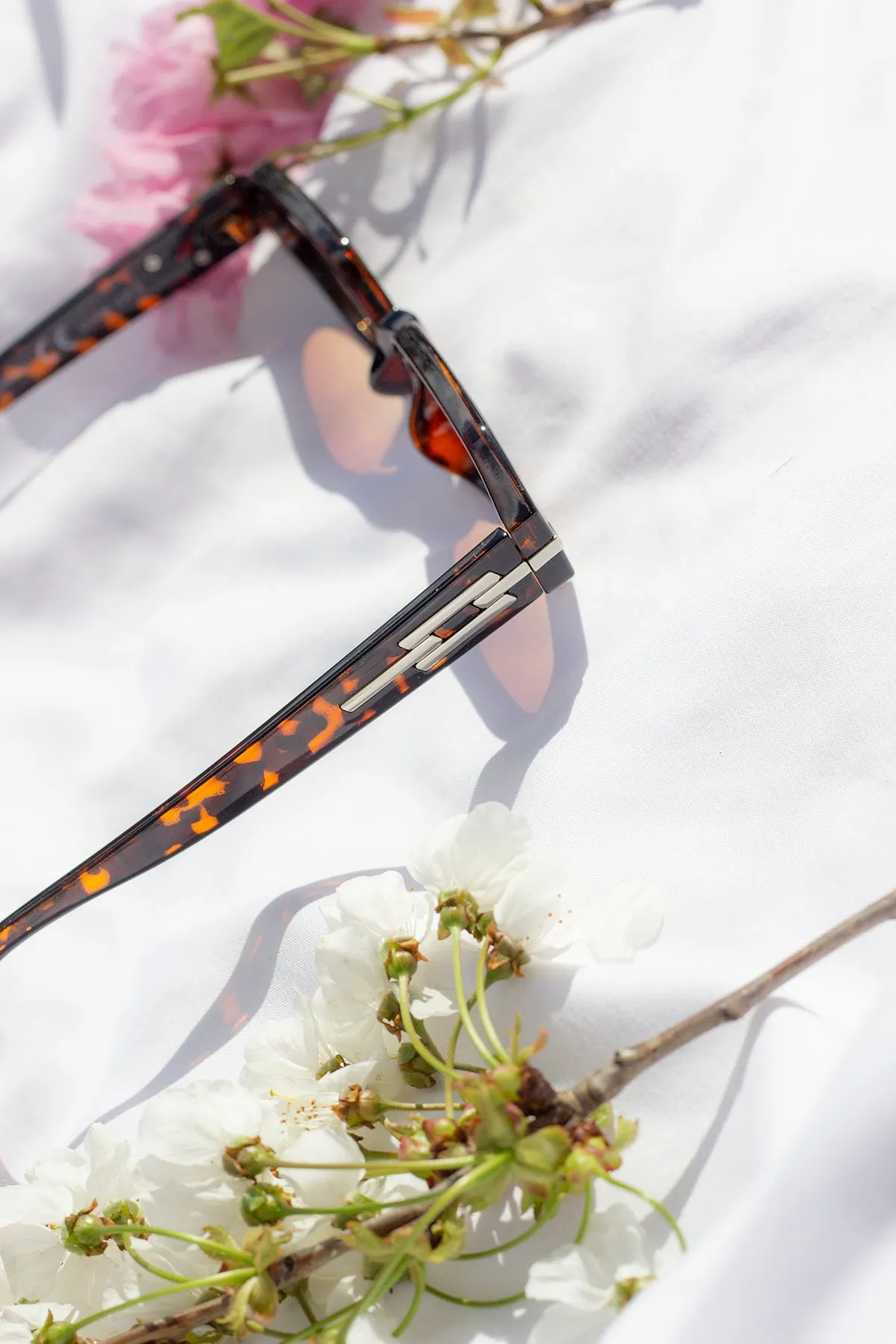 Narrow Hexagon Sunglasses with Metal Detail