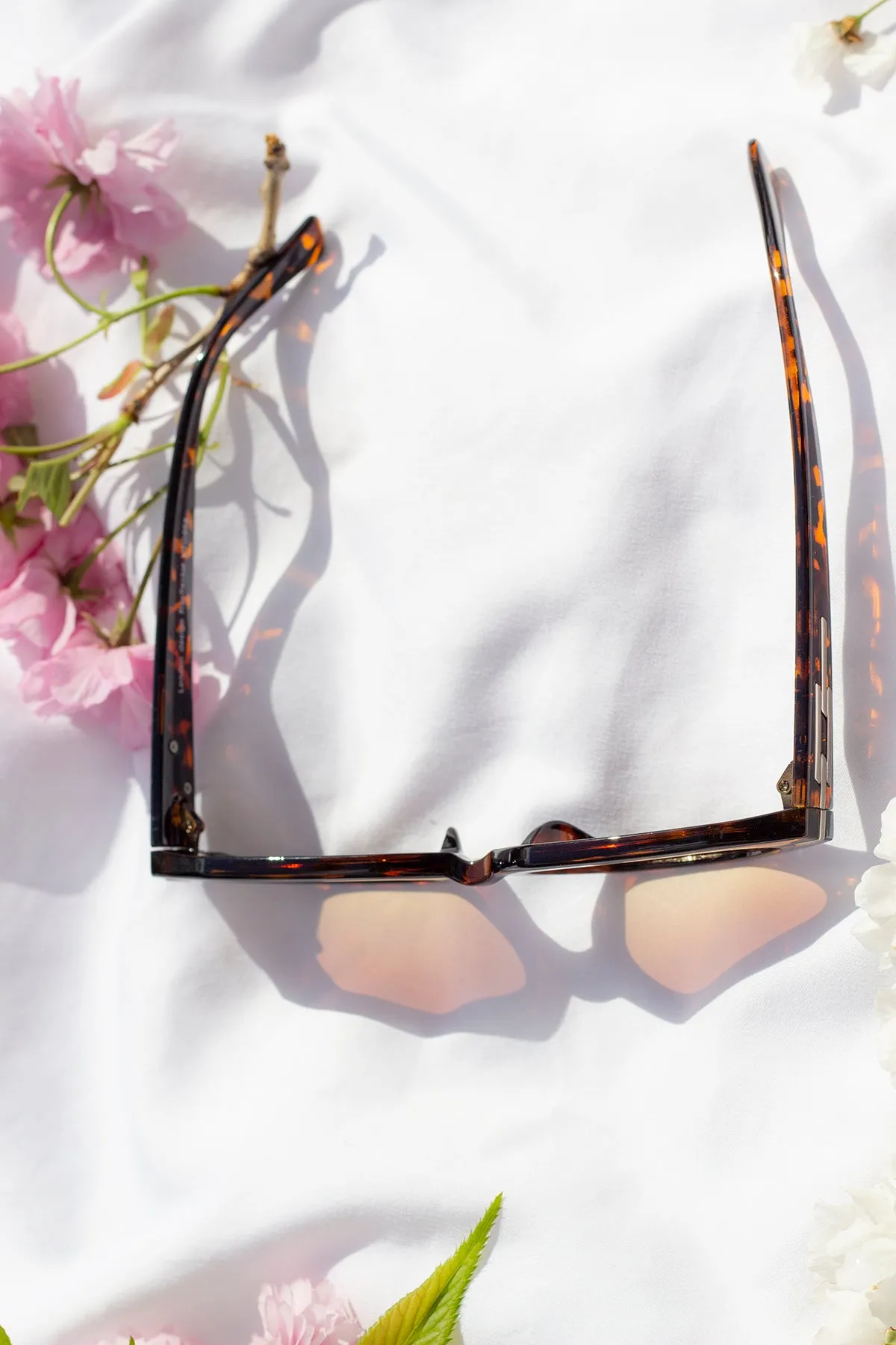 Narrow Hexagon Sunglasses with Metal Detail