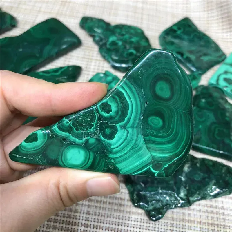 Natural Malachite Slice Crystal Mineral Specimen Polished Quartz Slab Rock Home Decoration Gift Energy
