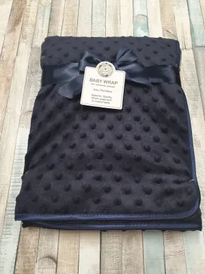 Navy Dimple Embossed Baby Wrap/ Blanket