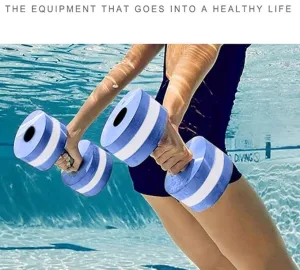 New High-Density EVA-Foam Dumbbell,Aquatic Exercise Dumbells - Set of 2 - for Water Aerobics,Aqua Therapy, Pool Fitness, Water Exercise (Blue)