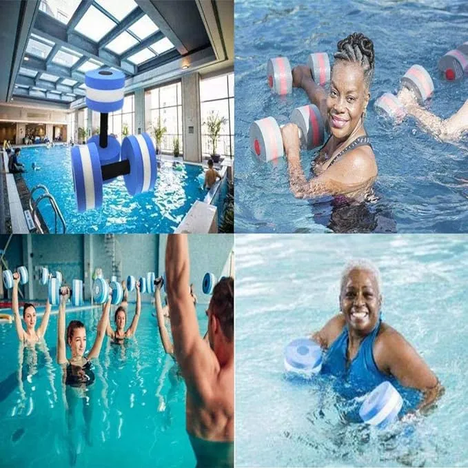 New High-Density EVA-Foam Dumbbell,Aquatic Exercise Dumbells - Set of 2 - for Water Aerobics,Aqua Therapy, Pool Fitness, Water Exercise (Blue)