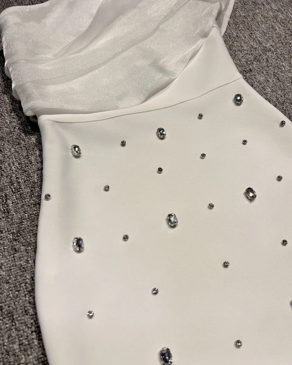 One Shoulder Crystal-Embellished Bandage Dress