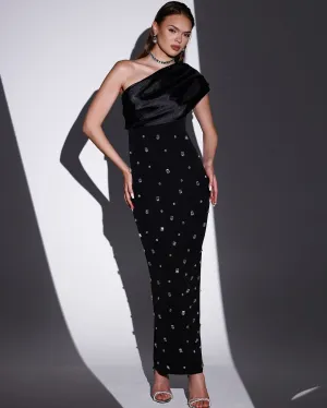 One Shoulder Crystal-Embellished Bandage Dress