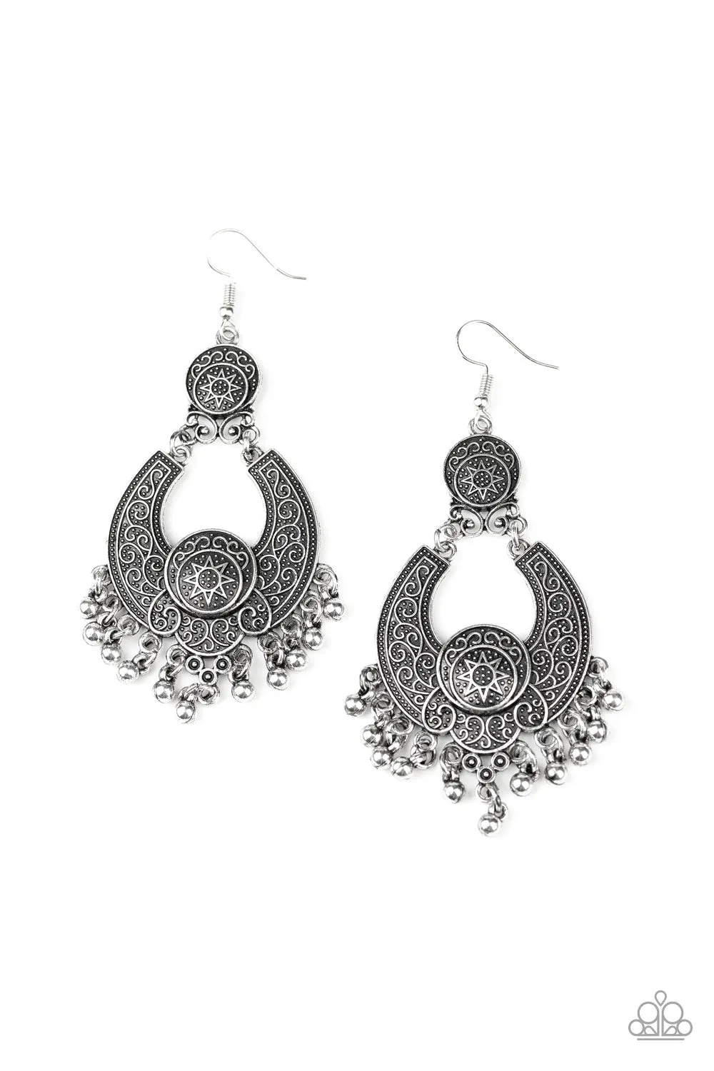 Paparazzi Sunny Chimes Earrings Silver
