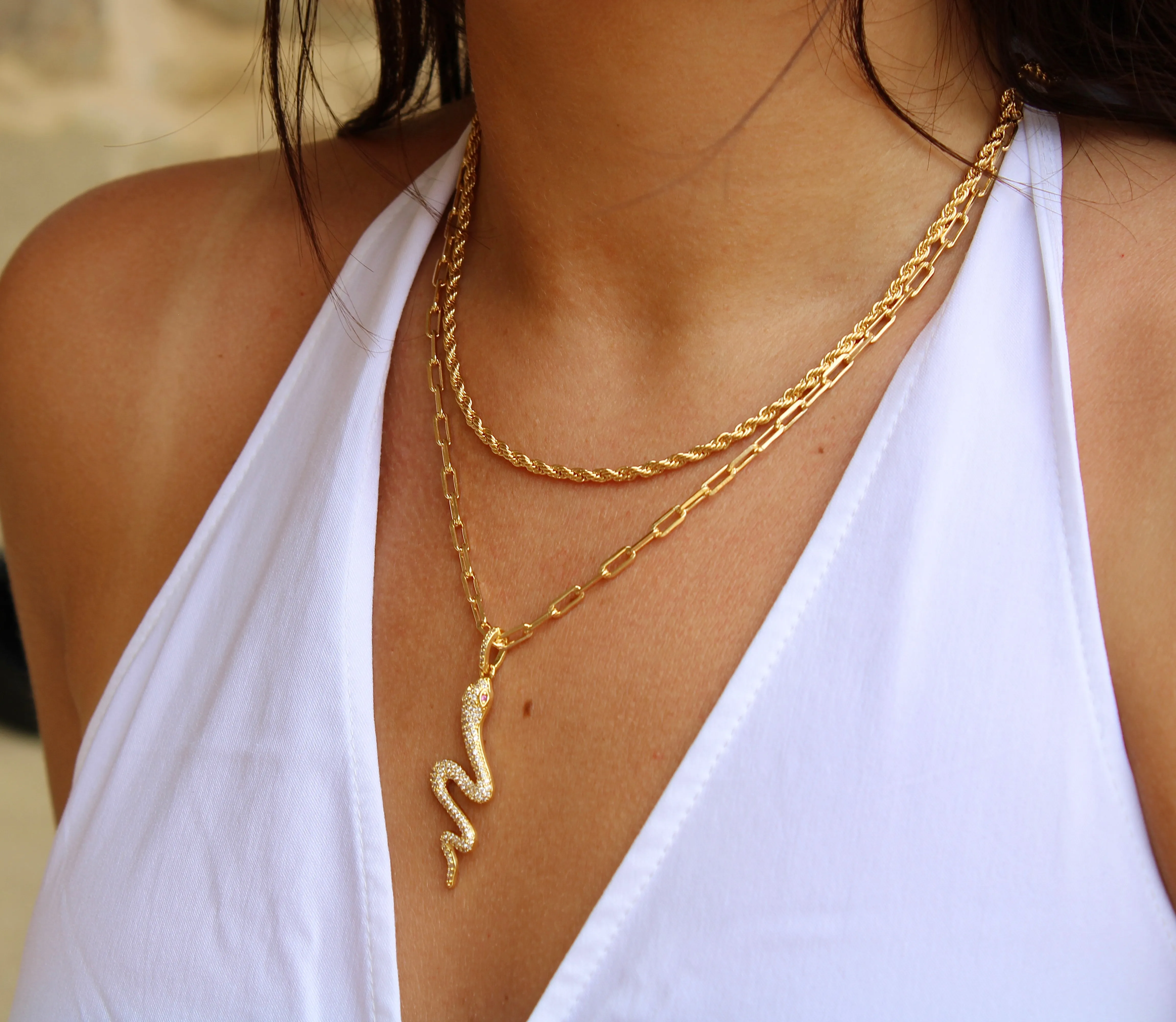 Pave Snake Chain