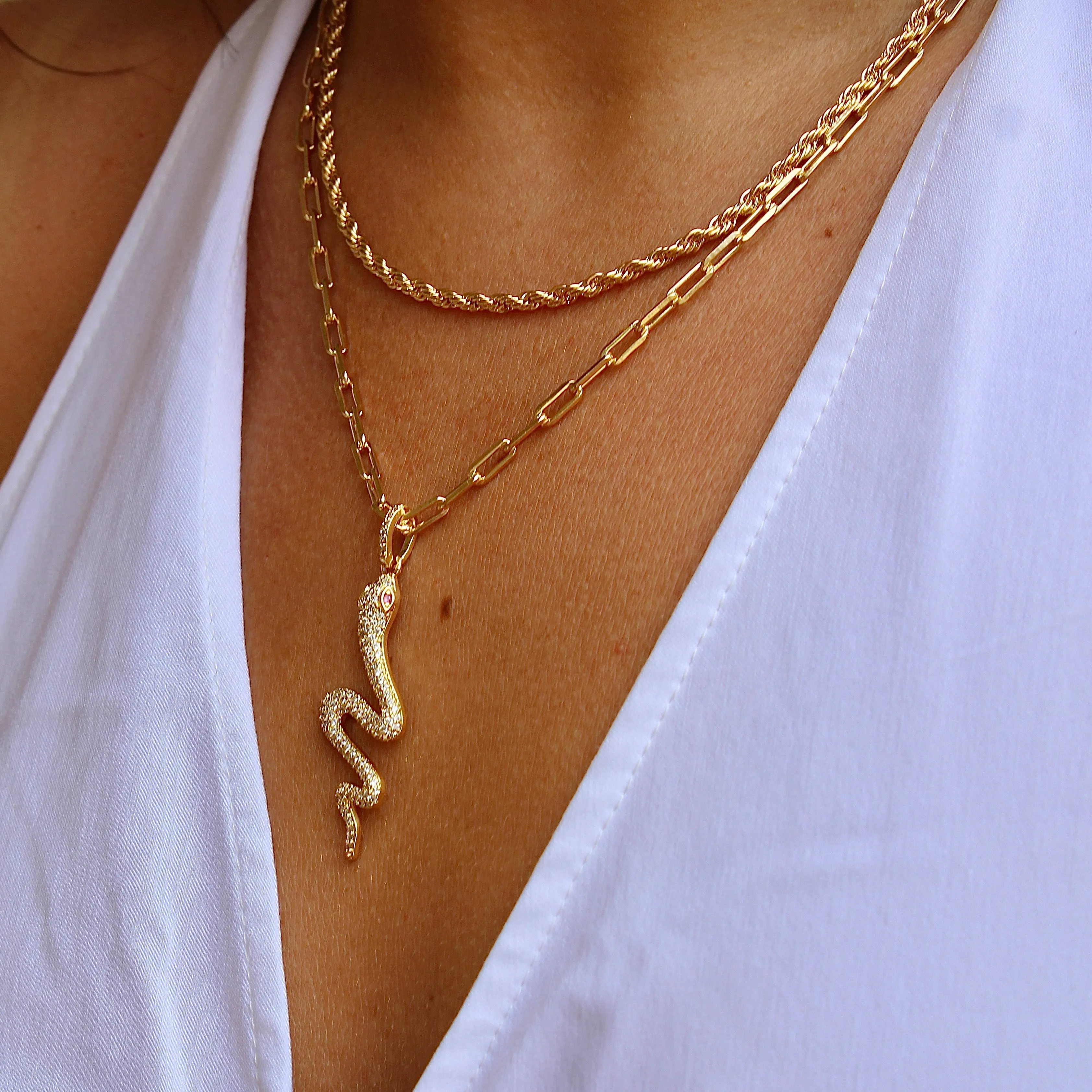 Pave Snake Chain
