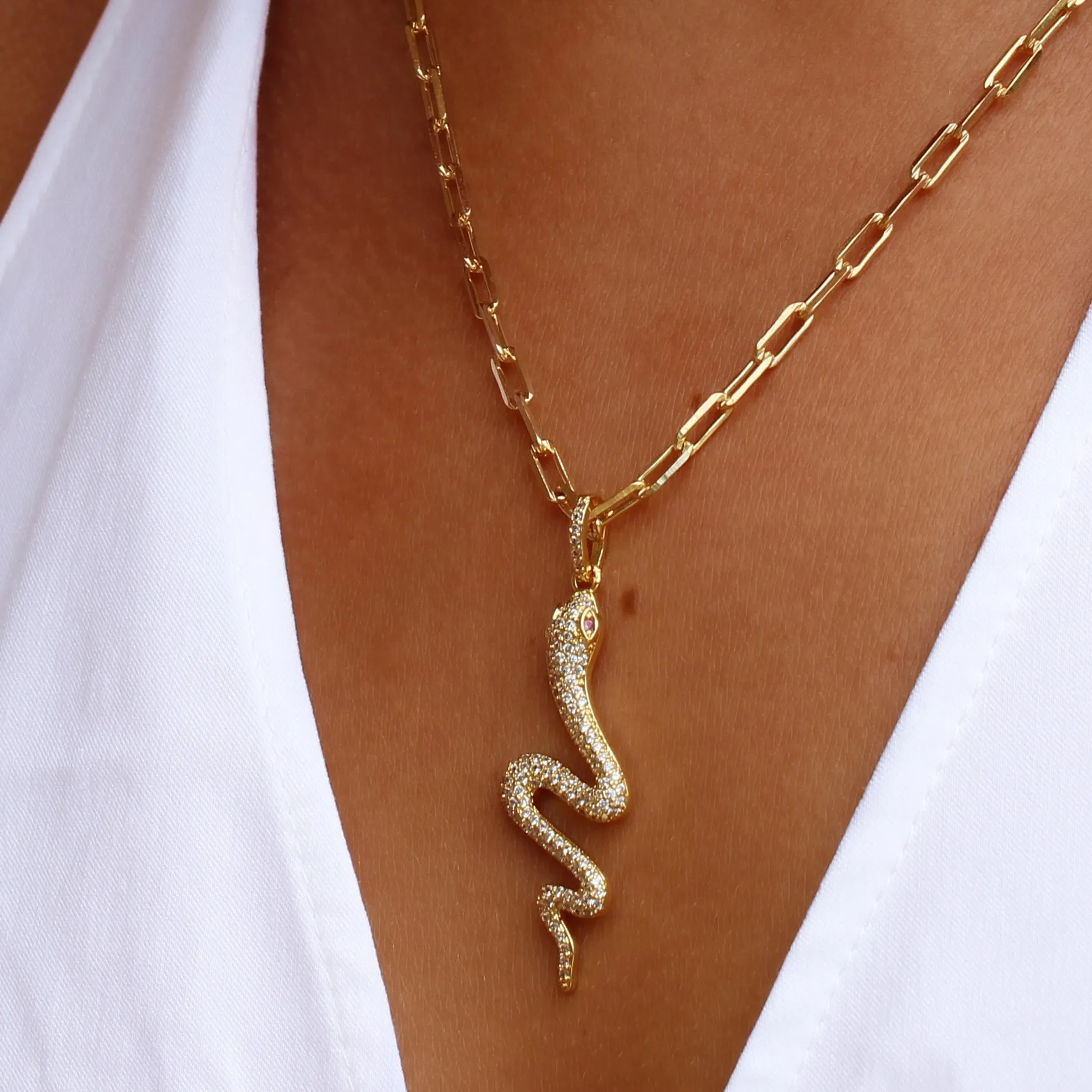 Pave Snake Chain