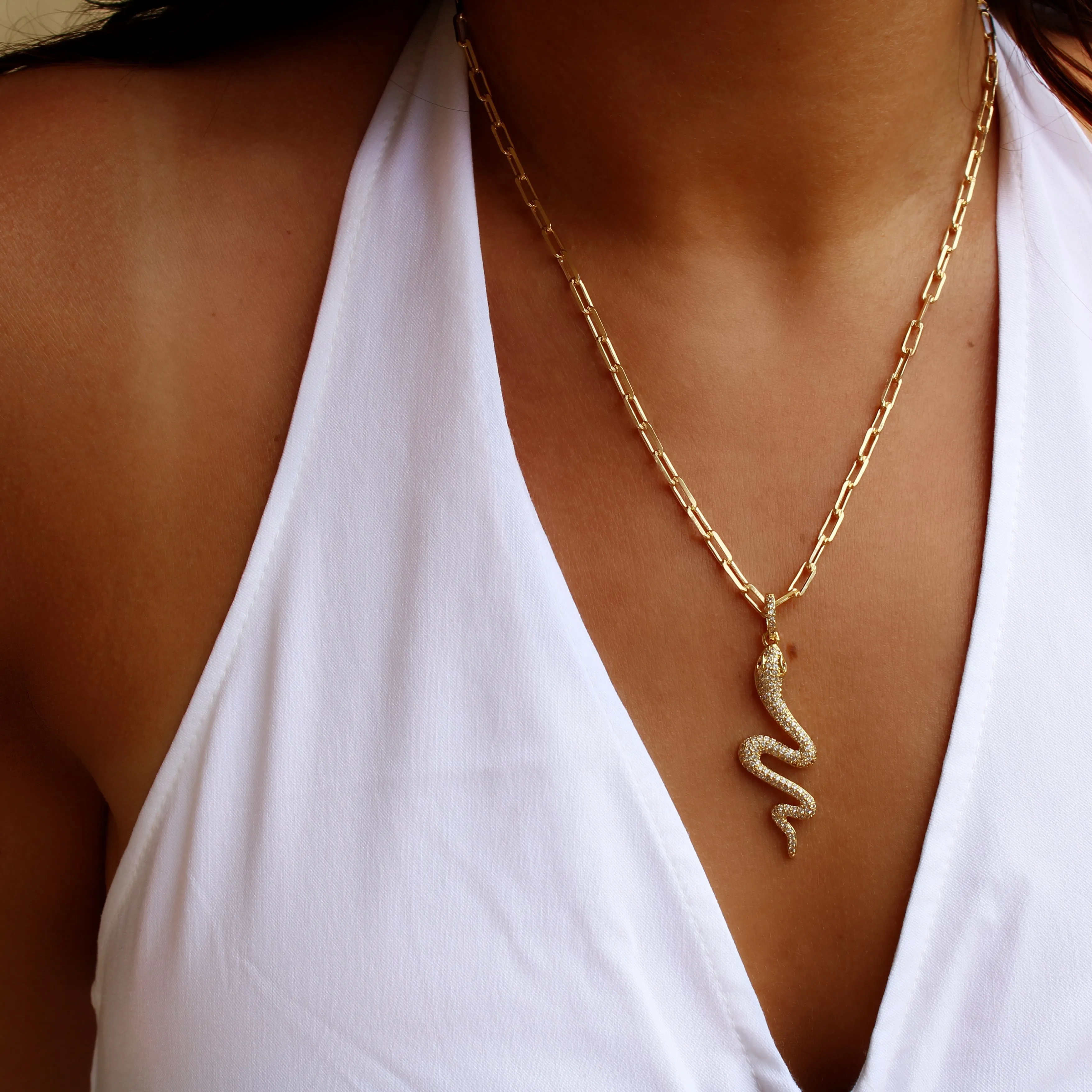 Pave Snake Chain