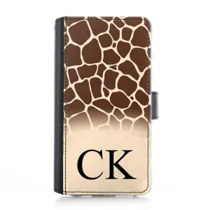 Personalised Google Leather Case - Giraffe Skin and Initial
