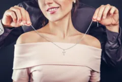 Personalized Cross Necklace with Snake Chain