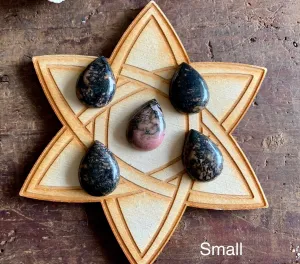 Polished & Carved Rhodonite Cabochons; FB2328
