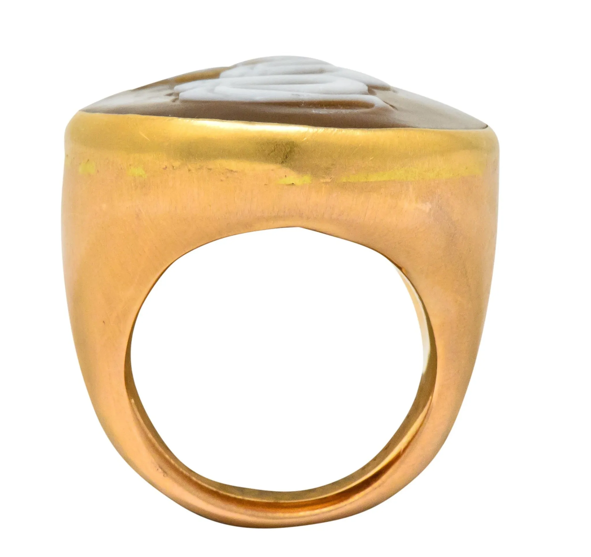 Pomellato Eva Rose Shell 18 Karat Rose Gold Snake Cameo Unisex Ring
