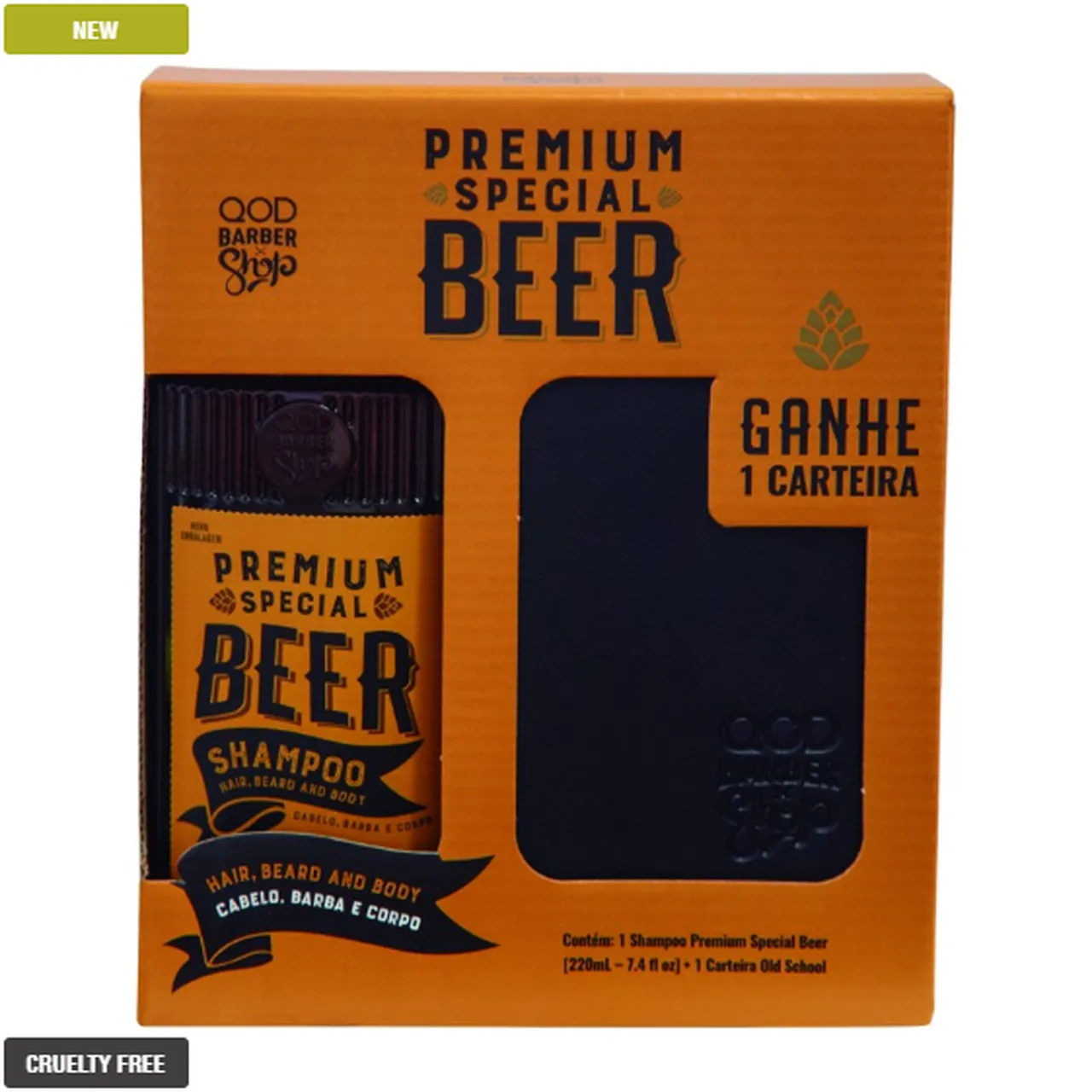 Premium Beer Shampoo 220ML   Wallet Barber Hair Care Men's Treatment - QOD