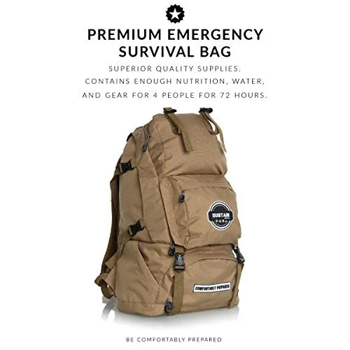 Premium Family Emergency Survival Bag/Kit – Be Equipped with 72 Hours of Disaster Preparedness Supplies for 4 People