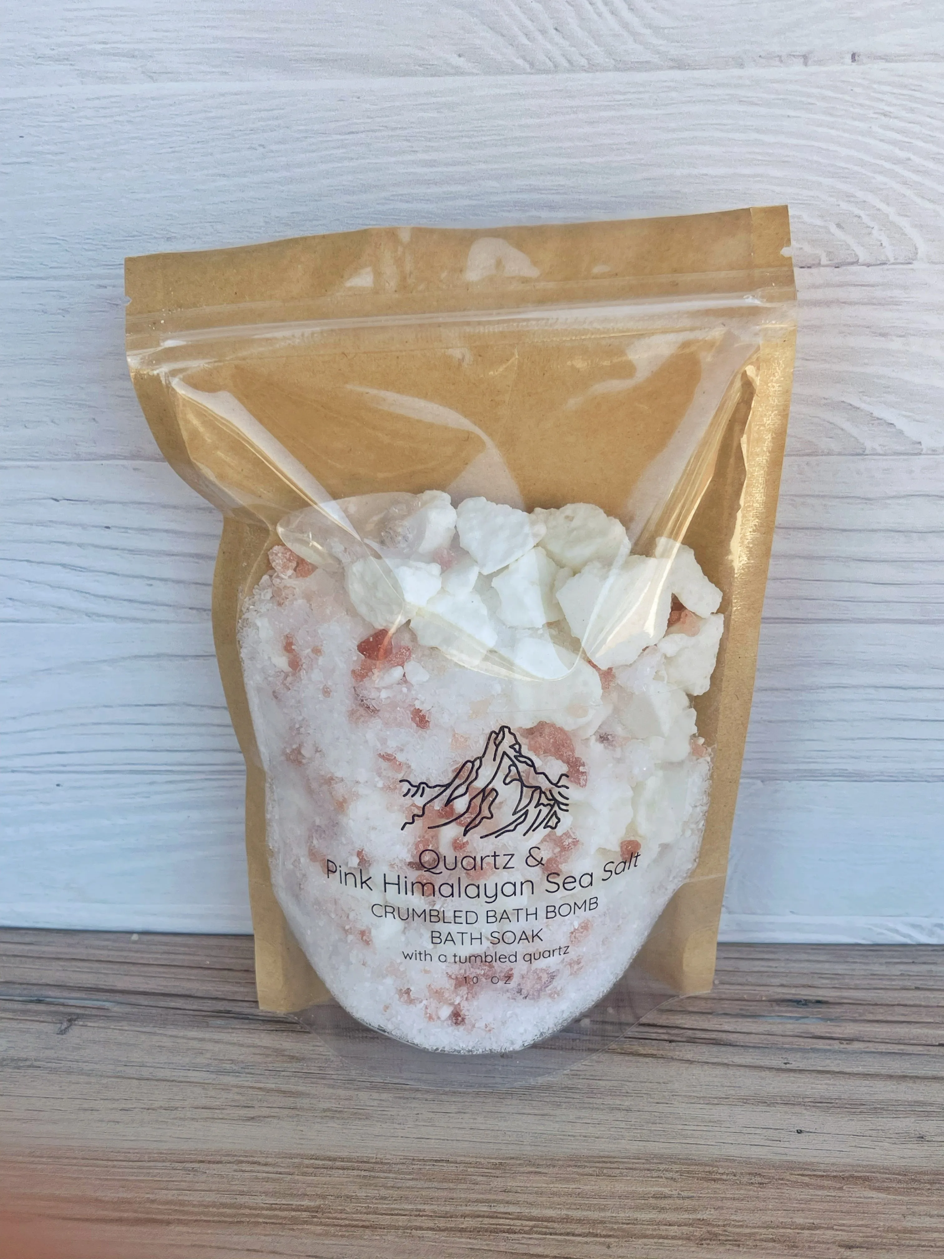 Quartz & Pink Himalayan Sea Salt Crumbled Bath Bomb Bath Soak