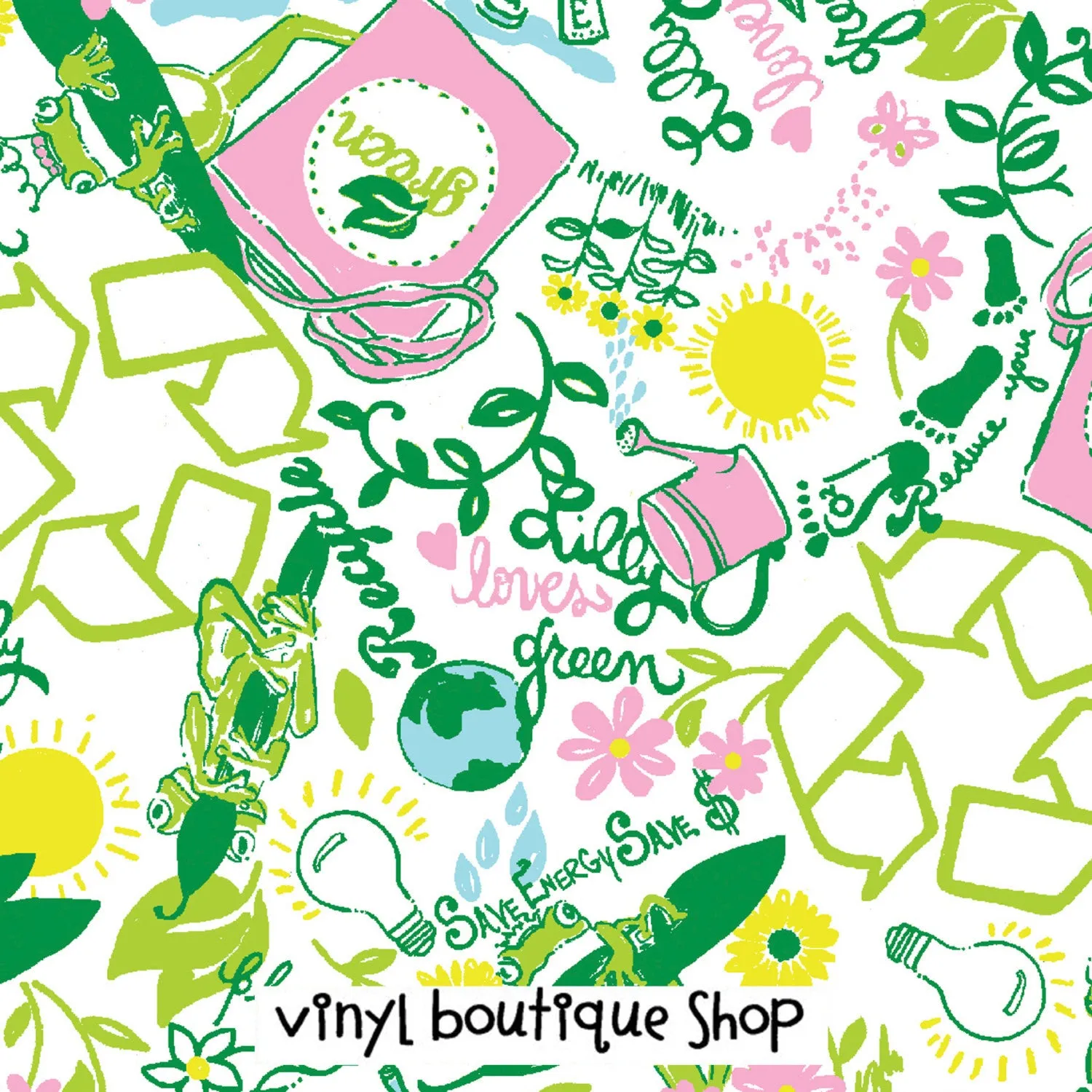 Queen Green Lilly Inspired Printed Patterned Craft Vinyl