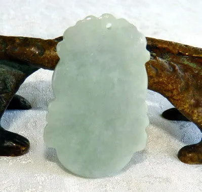 "Dragon Brings Wealth and Luck" Burmese  Jadeite Pendant (BJP-866)