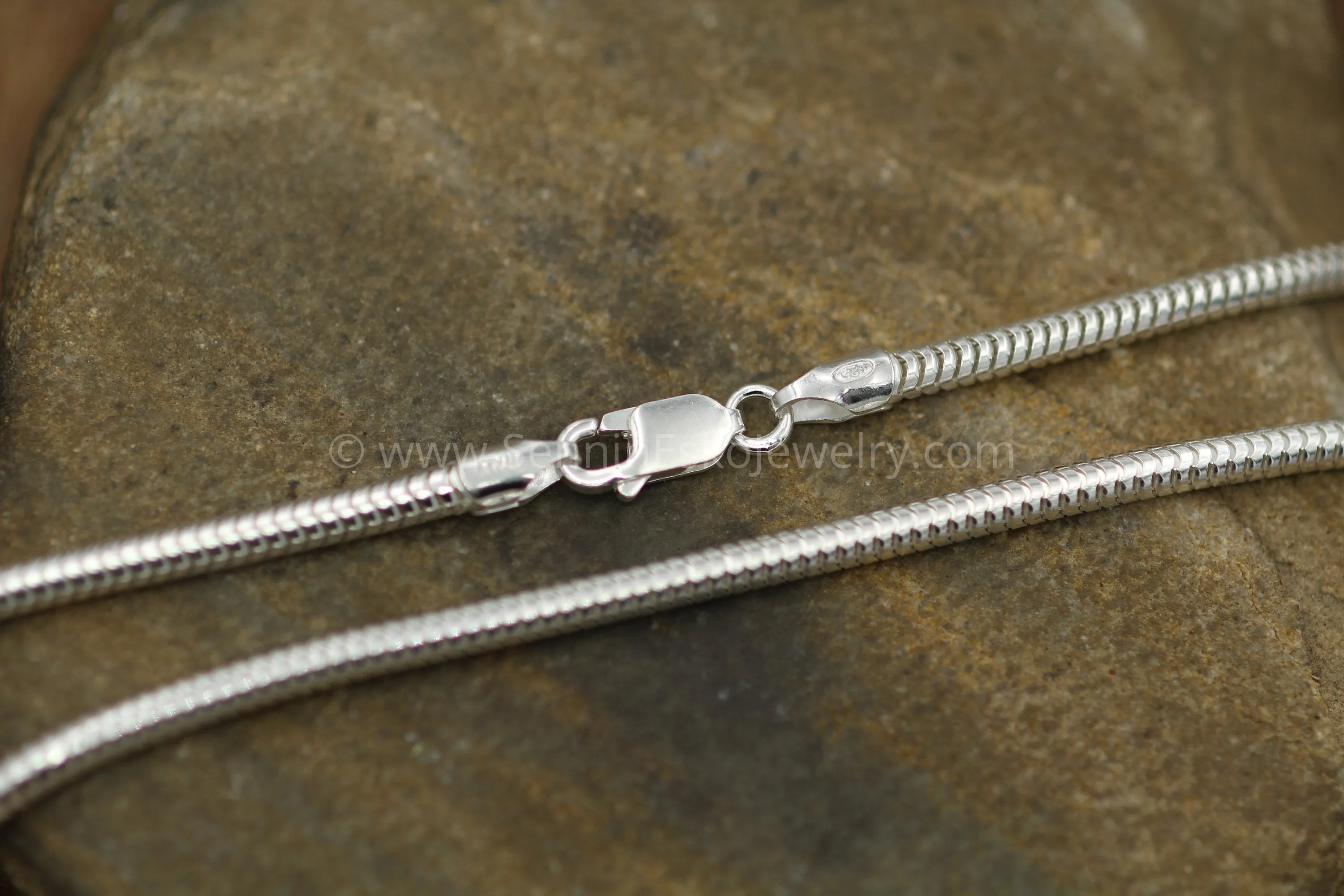 READY TO SHIP Sterling Snake Chain, 3mm Seamless - 925 sterling silver - choice of 16", 18", 20", 24", 30" or 36"