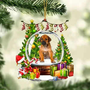 Rhodesian Ridgeback-Christmas Crystal Box Dog-Two Sided Ornament