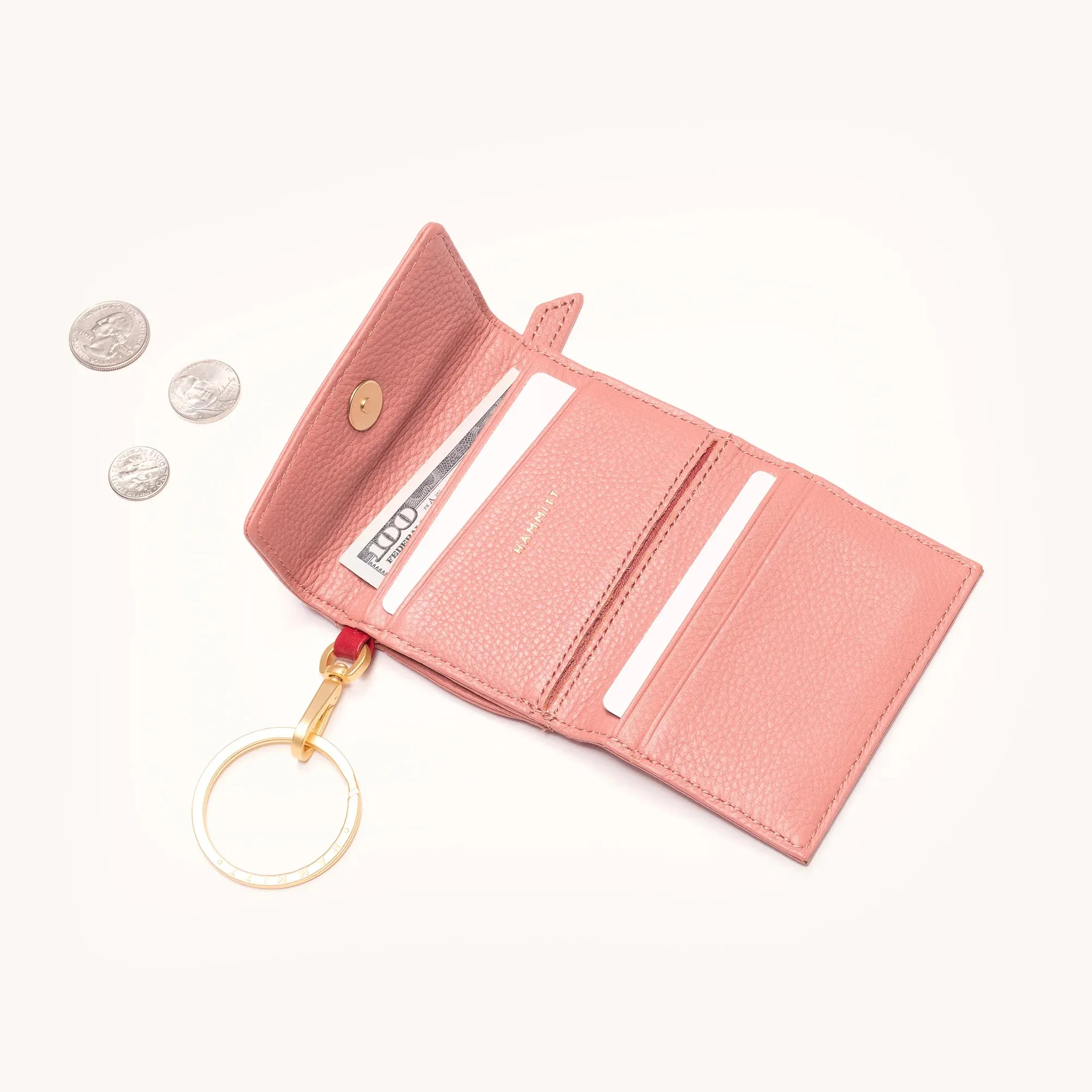 Royce Key Wallet Curtain Call Pink/Brushed Gold Hammered