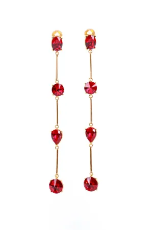 Ruby Shoulder Duster Bar Link Earrings