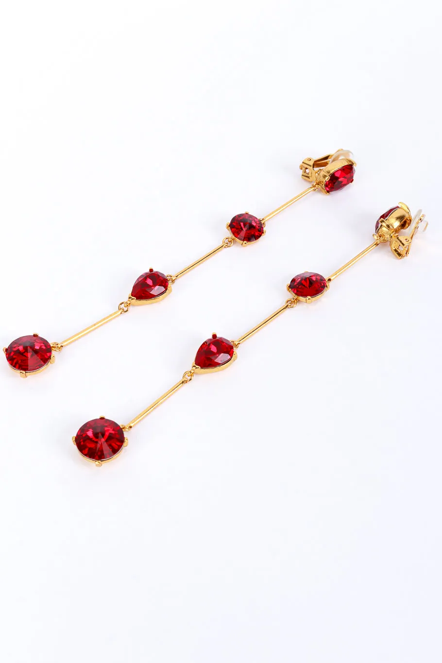 Ruby Shoulder Duster Bar Link Earrings