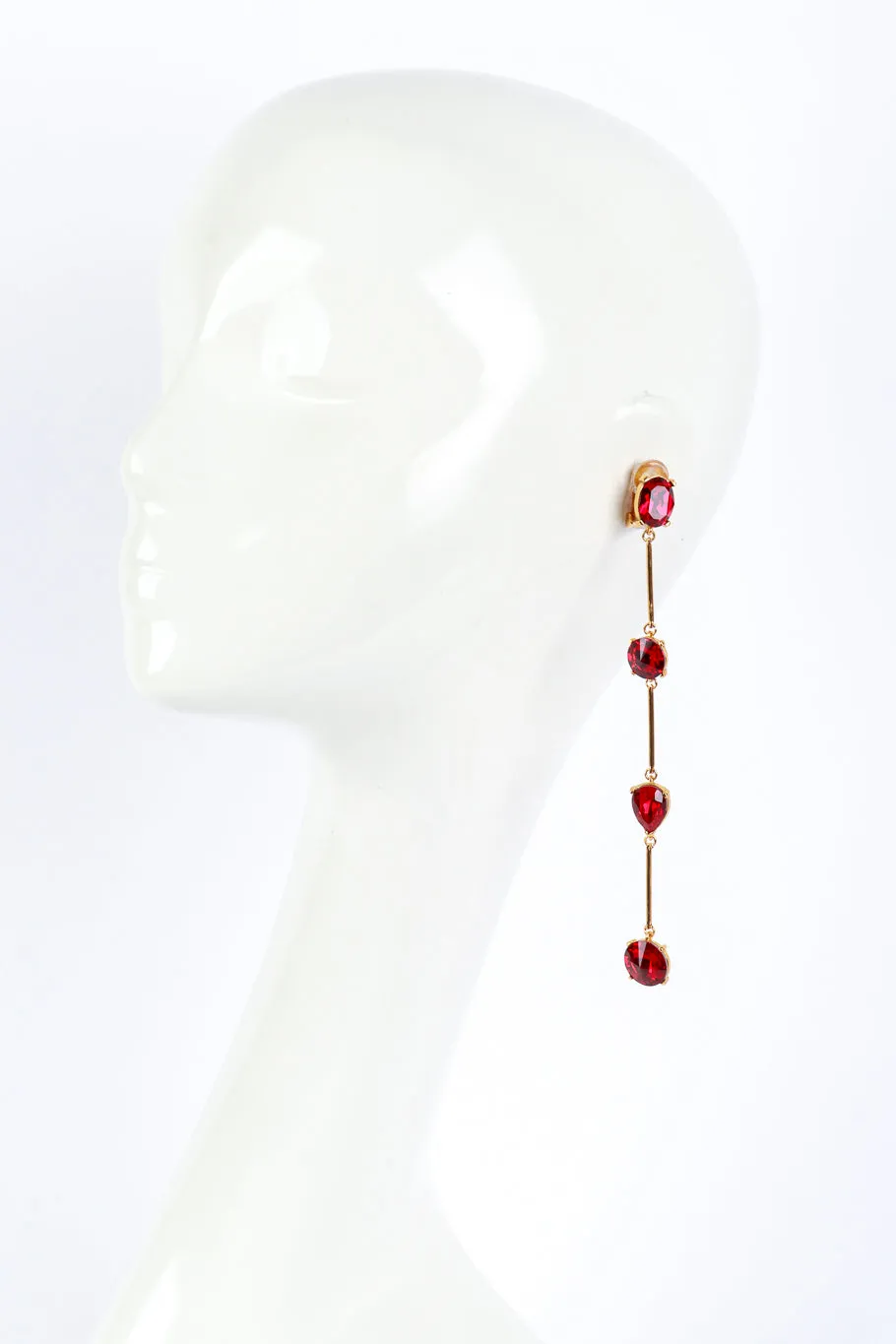 Ruby Shoulder Duster Bar Link Earrings