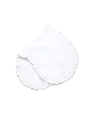 Ruffle Trim Pima Burp Cloth | White