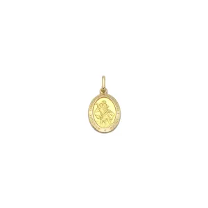 Saint Christopher Oval Medal Pendant (14K)