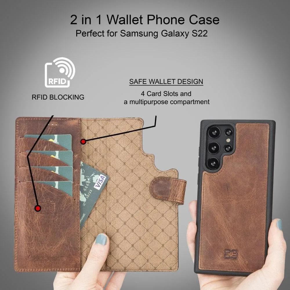 Samsung Galaxy S22 Series Leather Detachable Wallet Case - MW
