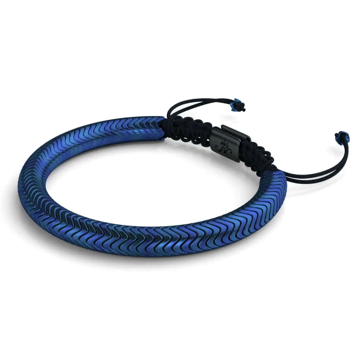 Serpentine | Cobalt Hematite x Gunmetal | Double Wave Bracelet