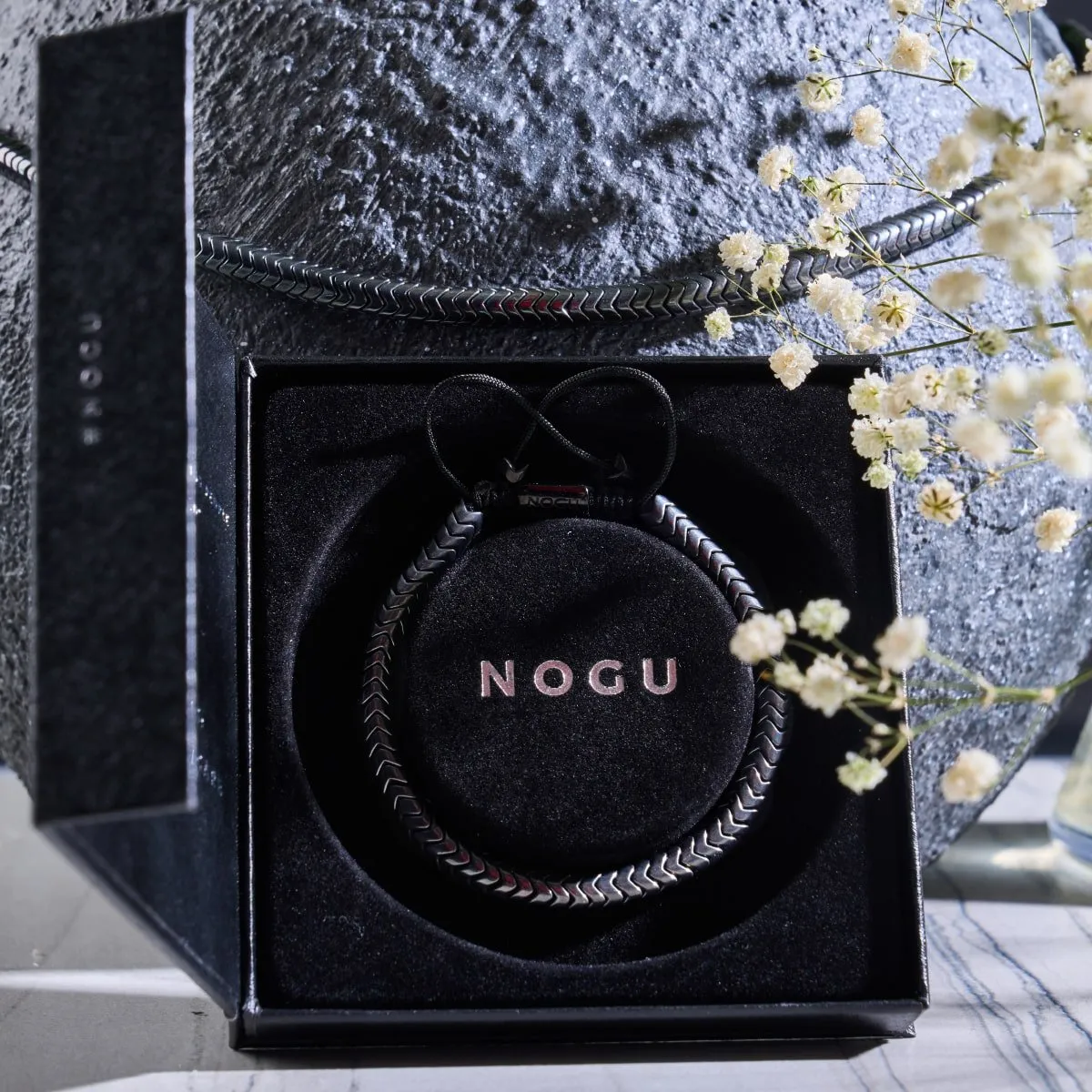 Serpentine | Onyx Hematite x Gunmetal | Double Wave Necklace