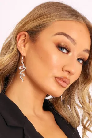 Silver Snake Earrings - Galya