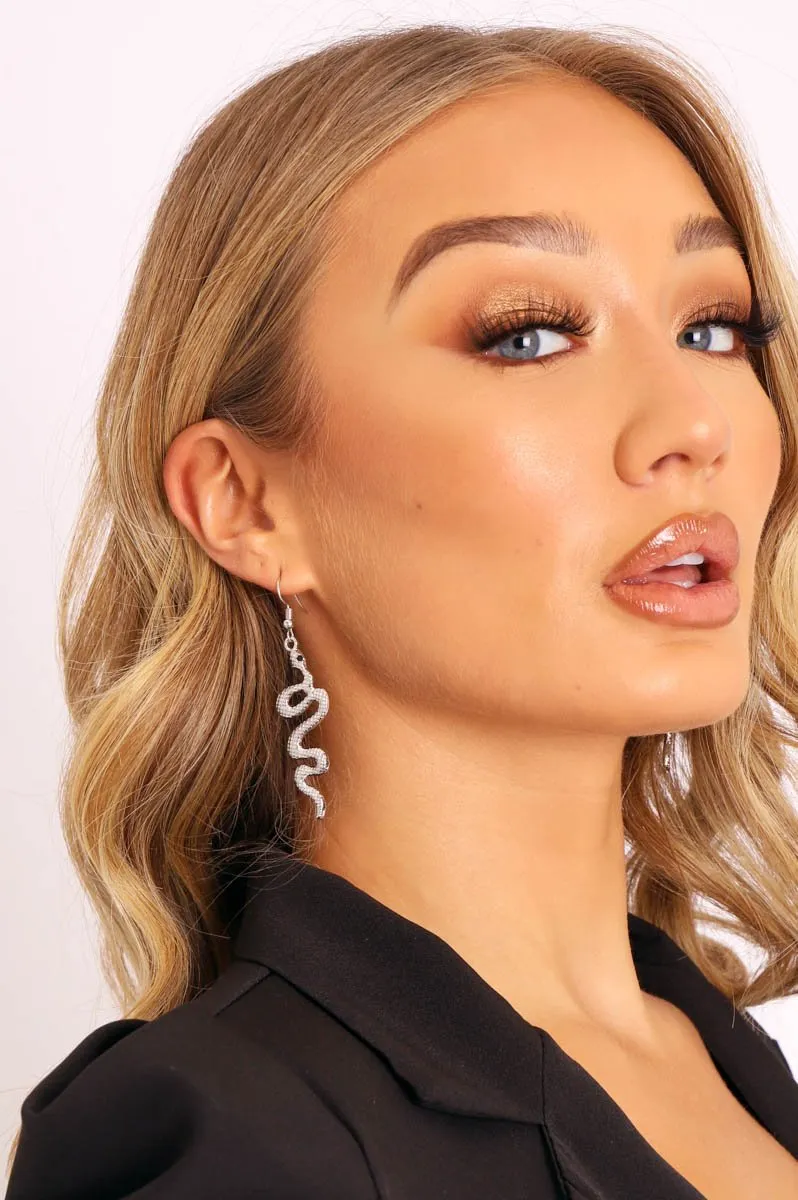 Silver Snake Earrings - Galya