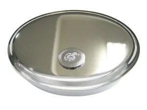 Silver Toned Etched Oval Snake Oval Trinket Jewelry Box