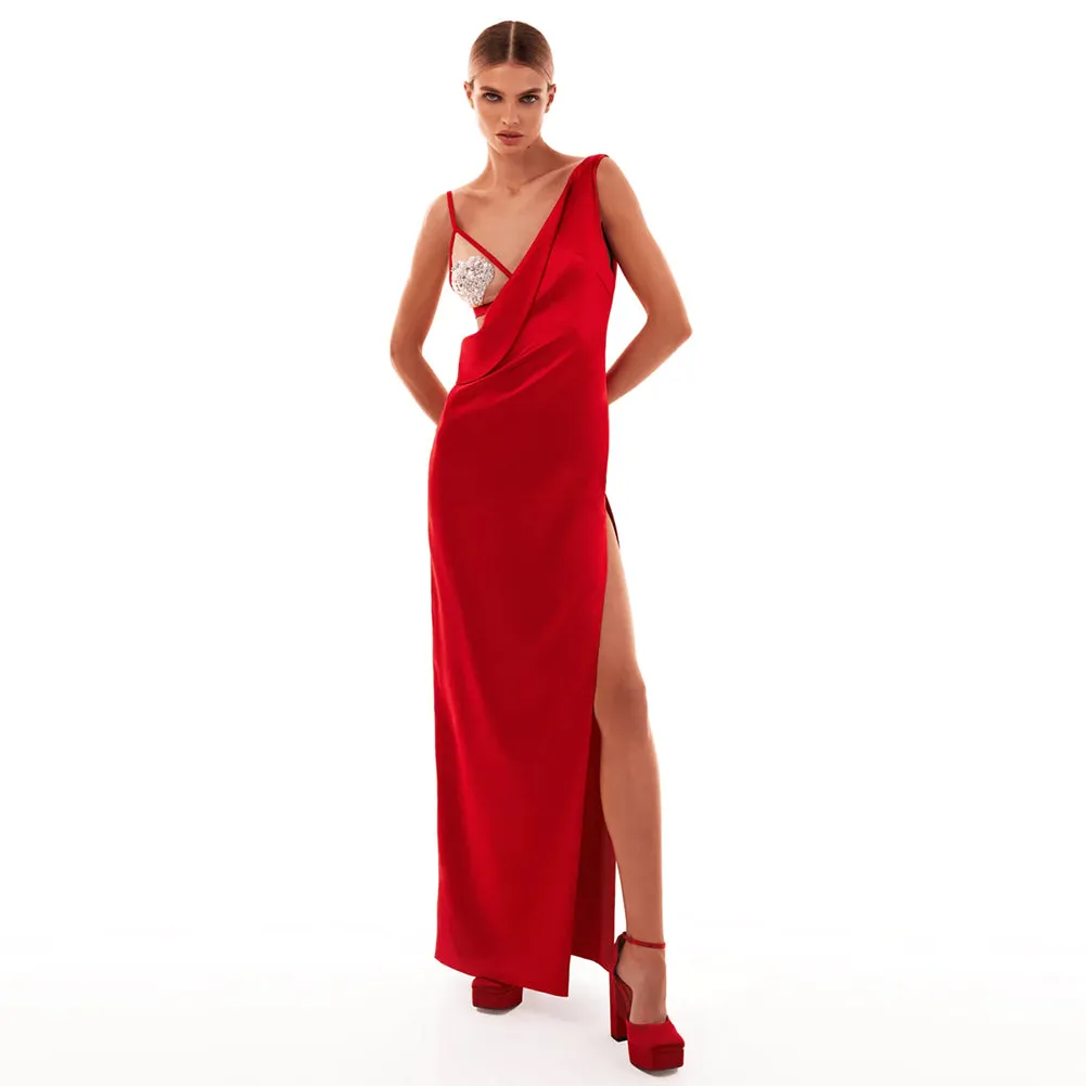 Sleeveless High Split Maxi Set KLYF865