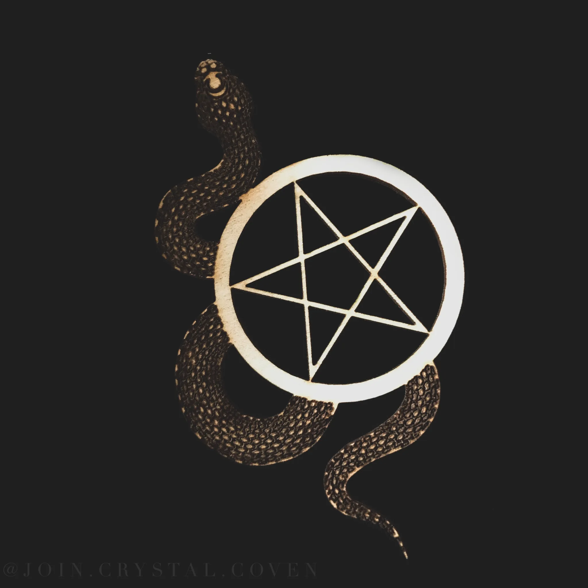 Small Snake and Pentacle Crystal Ball Stand
