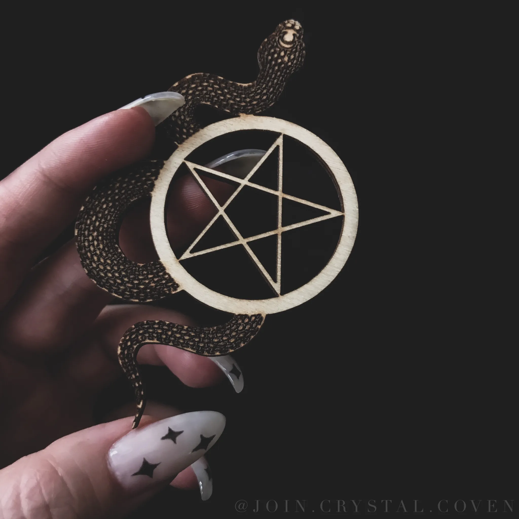 Small Snake and Pentacle Crystal Ball Stand