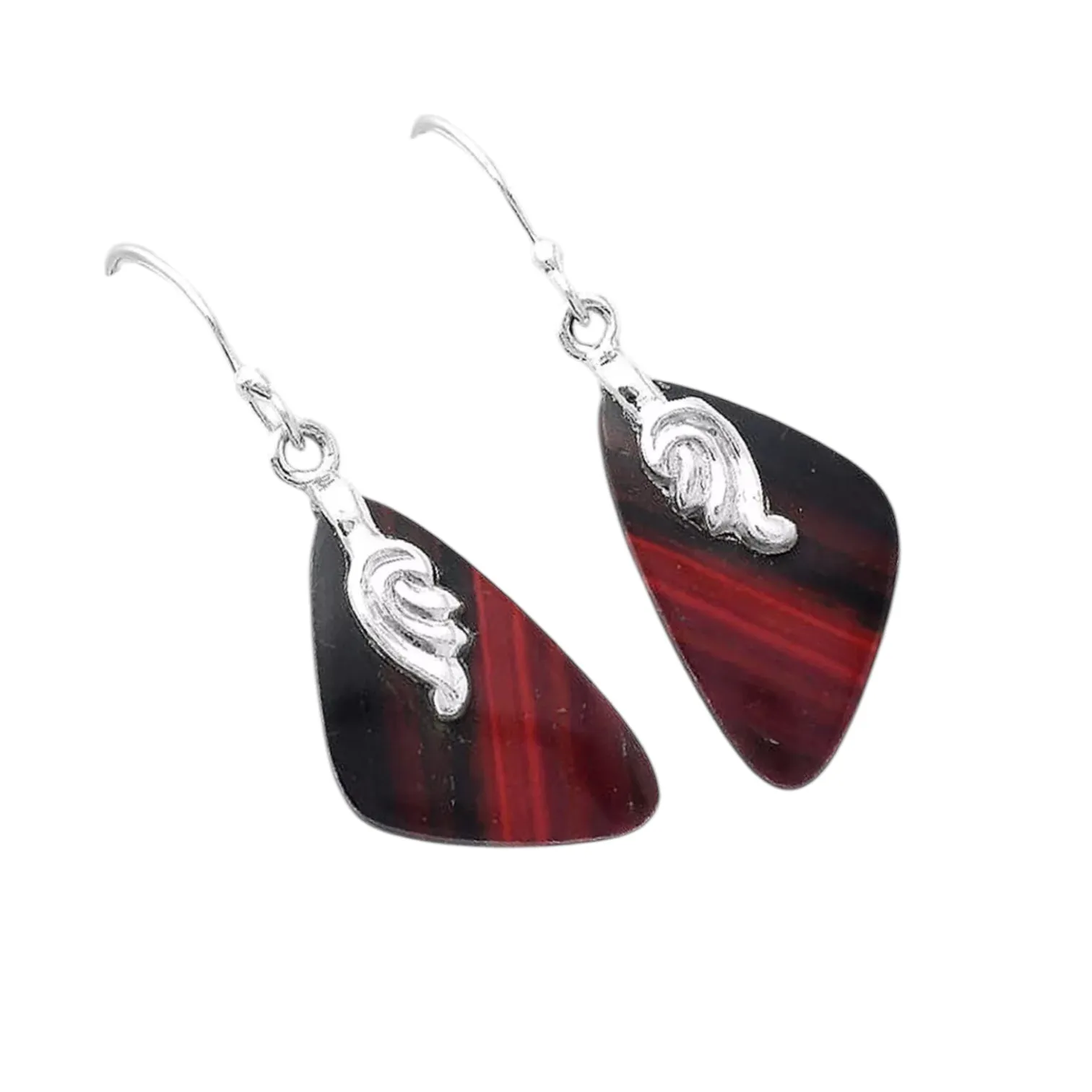 Snake Skin Jasper Solid 925 Sterling Silver Earrings