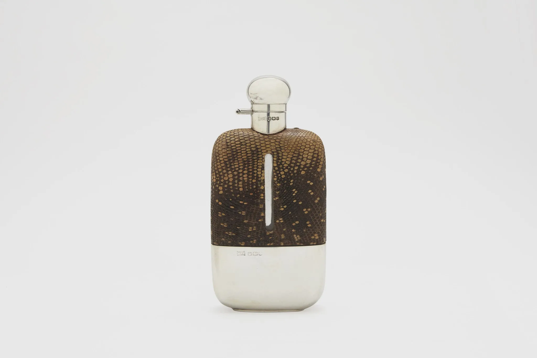 Snake Skin Sterling Silver Flask