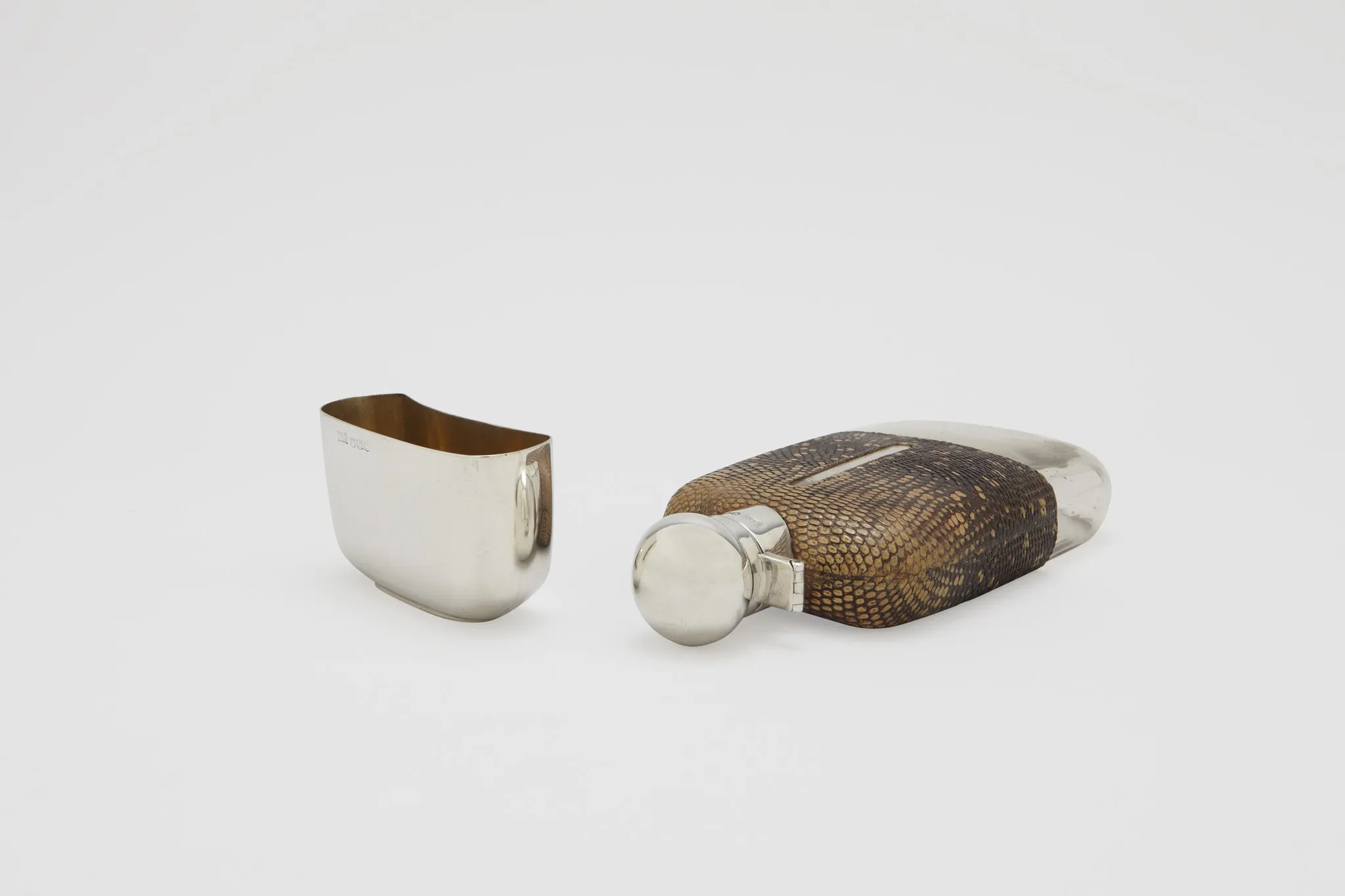 Snake Skin Sterling Silver Flask