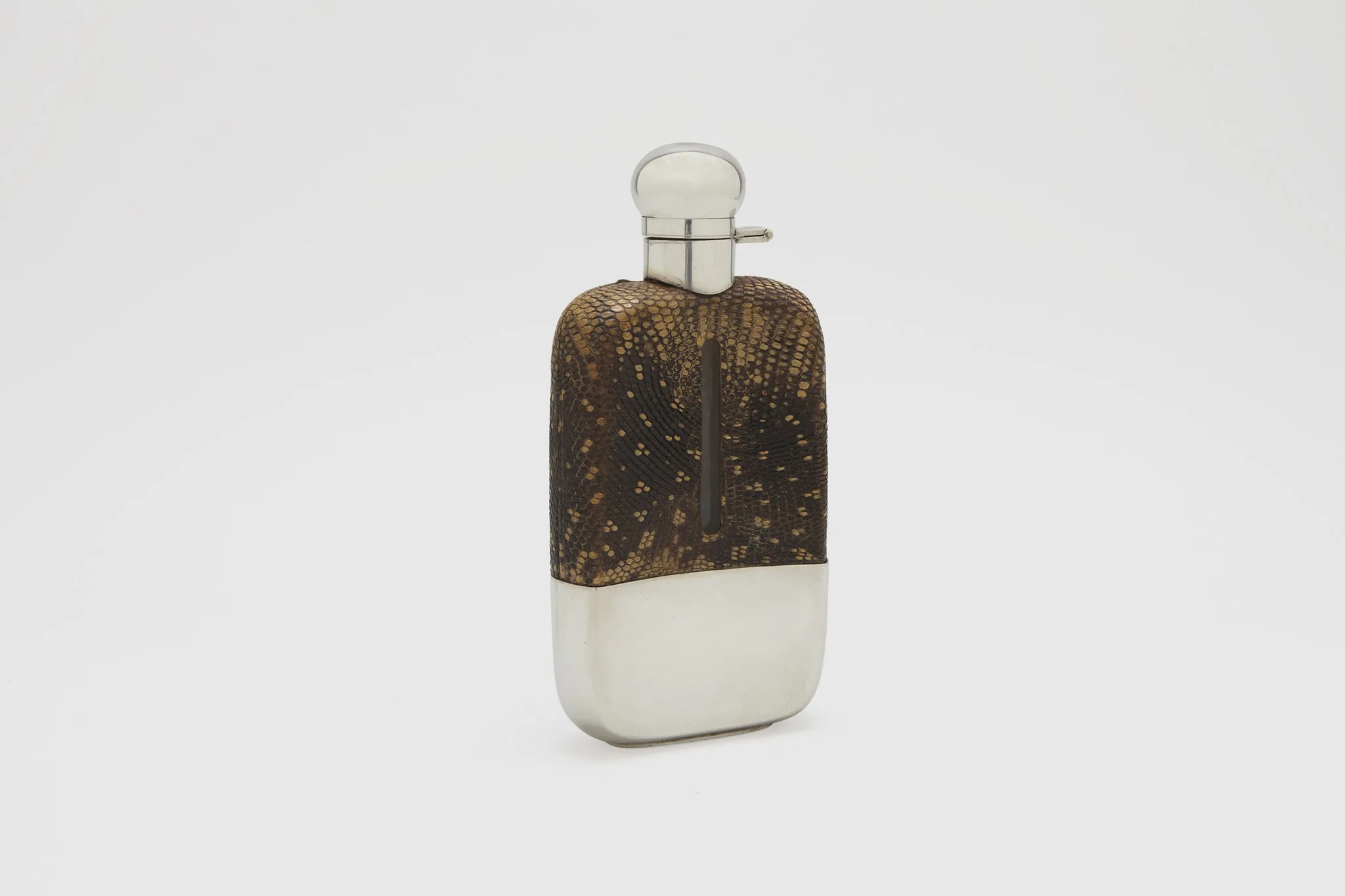 Snake Skin Sterling Silver Flask