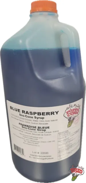 SNK001 - Poppa Corn Blue Raspberry  Flavor Snow Cone Syrup - 4L Jug